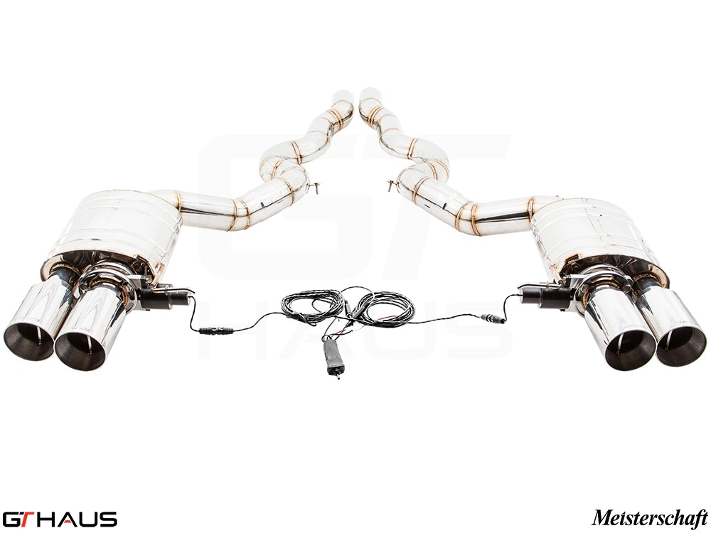 Premium exhaust system for BMW F06 M6 Gran Coupe V8 Twin Turbo, featuring dual tips and electronic valve control.
