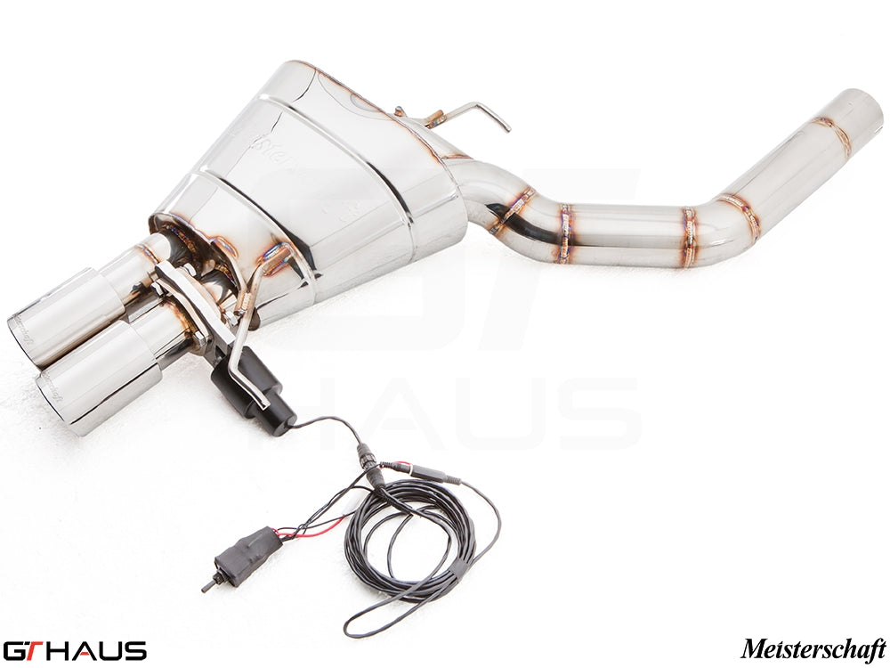 Premium exhaust system for BMW F10 528i 2.0 Turbo, featuring stainless steel construction and electronic valve control.