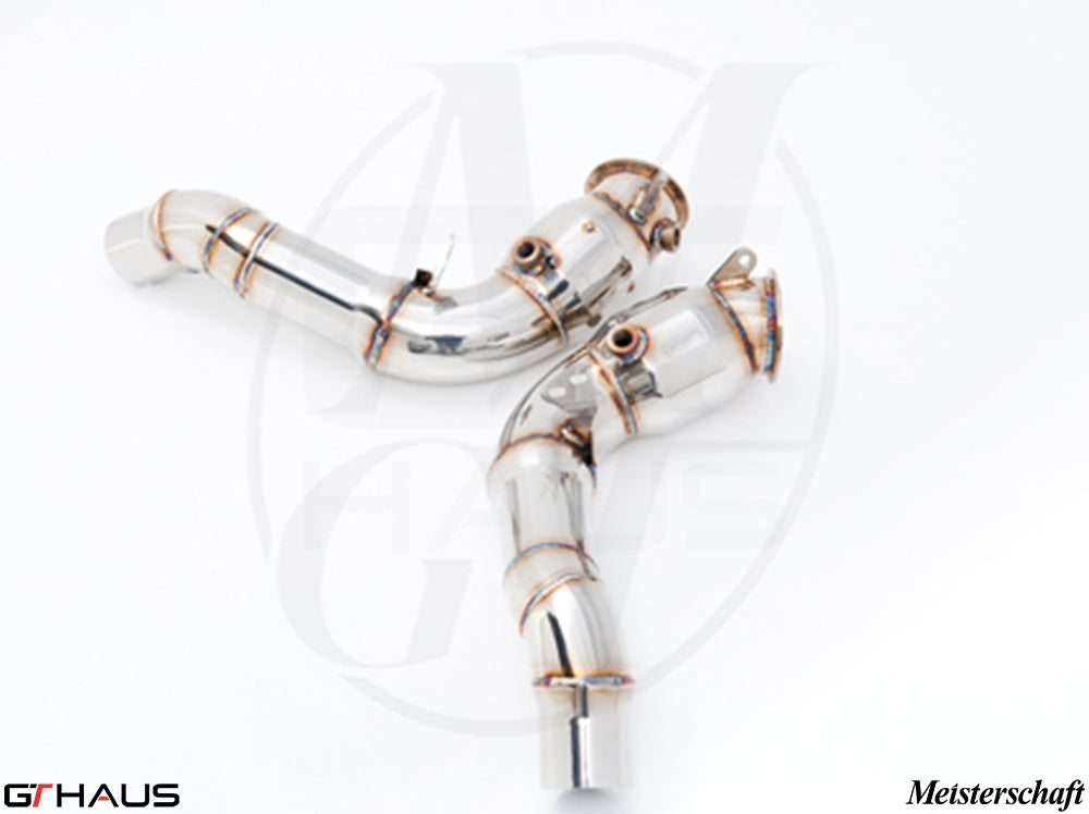 Premium BMW F10 M5 down pipes with 400 CEL sport cats and 90mm piping for enhanced performance and sound.