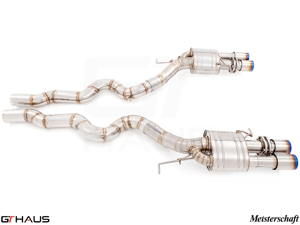 Premium exhaust system for BMW F10 M5 V8 Twin Turbo Sedan, enhancing performance and sound from 2013 to 2018.