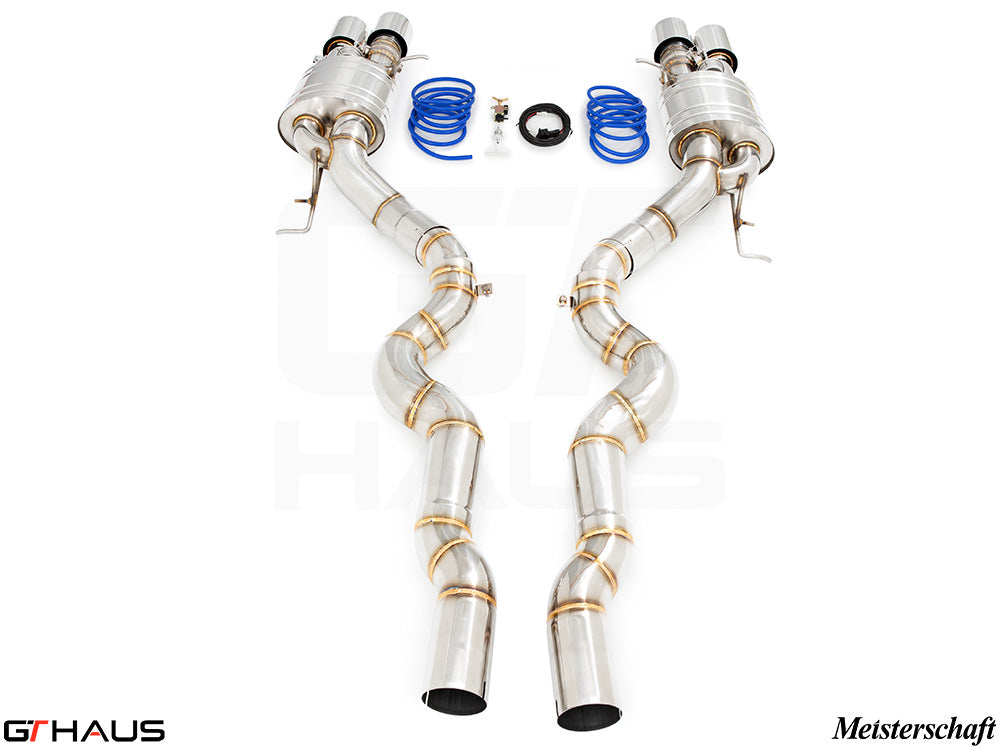 Premium exhaust system for BMW F12/13 M6 V8 Twin Turbo, featuring stainless steel construction and electronic valve control.