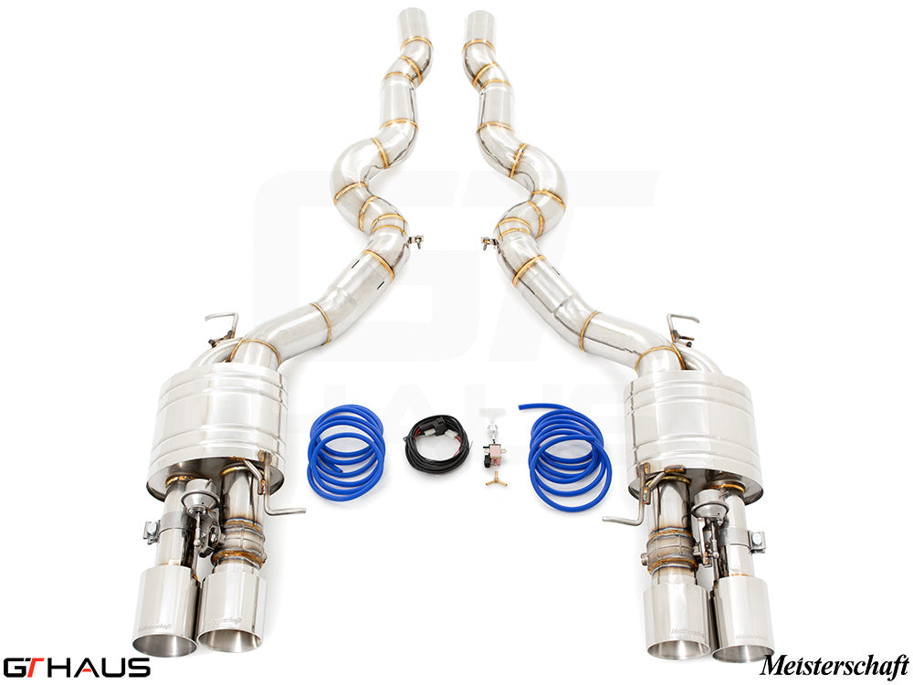 Premium performance exhaust system for BMW F12/13 M6 V8 Twin Turbo (2012-2018) with electronic valve control.