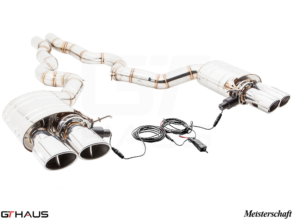 Premium performance exhaust system for BMW F12/13 M6 V8 Twin Turbo, featuring stainless steel construction and electronic valve control.