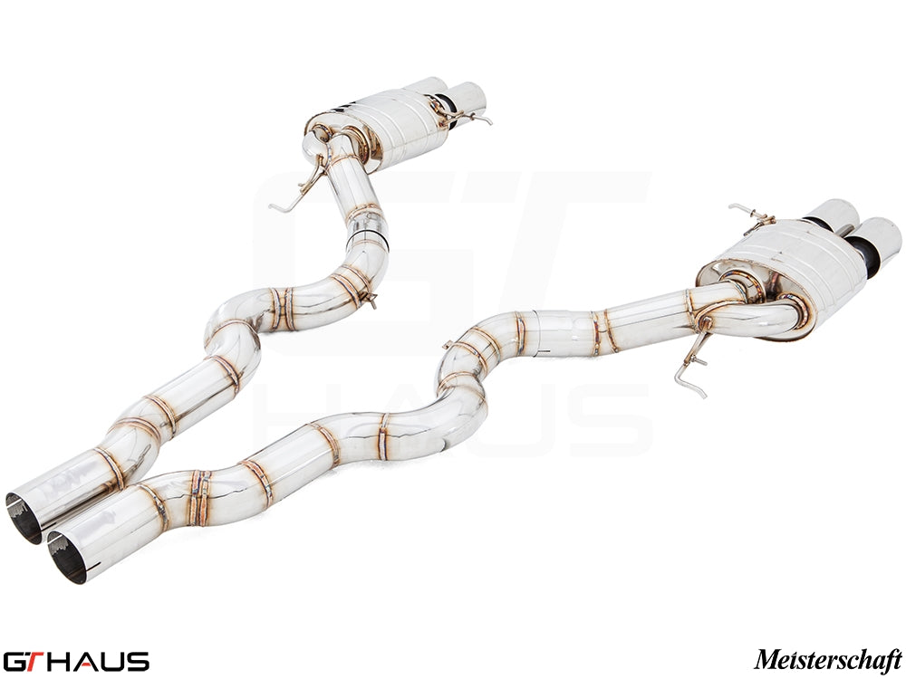 Premium exhaust system for BMW F12/13 M6 V8 Twin Turbo, featuring stainless steel construction and dual tips.