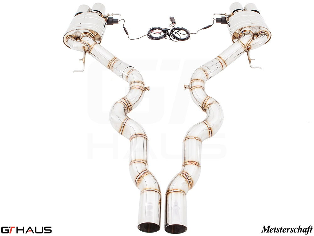 Premium performance exhaust system for BMW F12/13 M6 V8 Twin Turbo, featuring dual tips and electronic valve control.