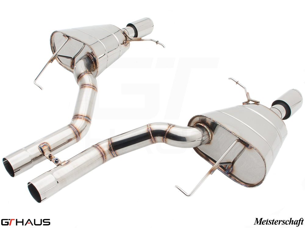 Premium exhaust system for BMW F12/F13 640i (2012-2018), featuring stainless steel construction and dual tips.