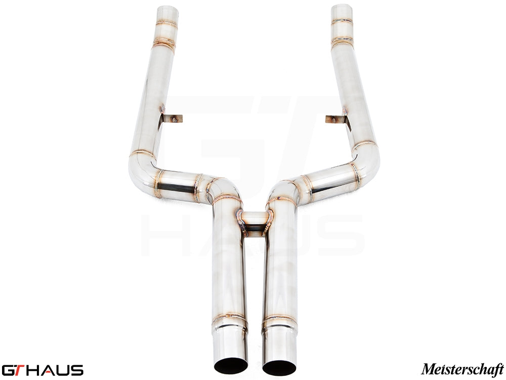 Bolt-on front pipe for BMW F12/F13 6 Series 2012-2018, designed for 650i, made from stainless steel for easy installation.