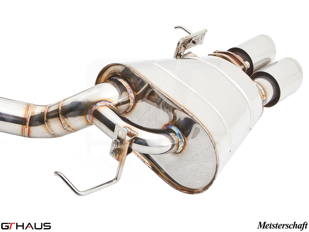 Premium exhaust system for BMW F12/F13 650i, featuring polished stainless steel and dual tips for enhanced performance.