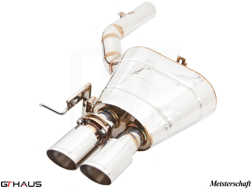 Premium performance exhaust system for BMW F12/F13 650i, featuring dual tips and stainless steel construction.