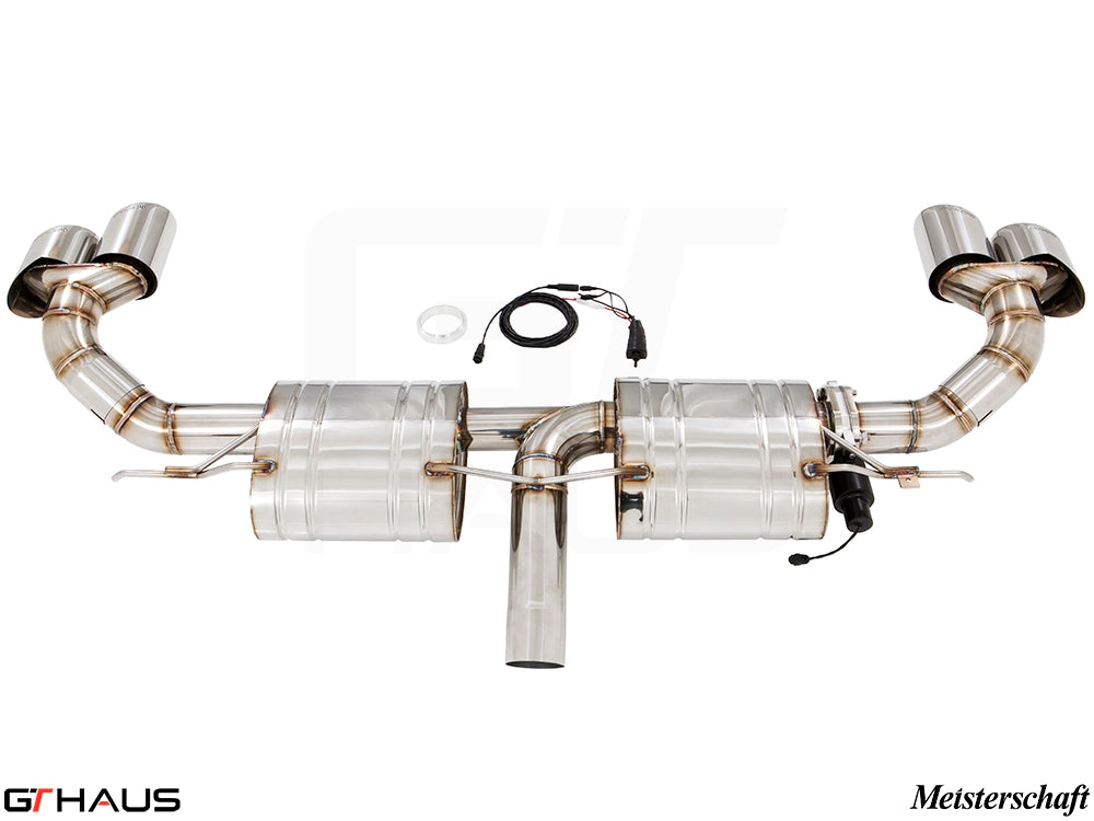 Premium performance exhaust system for BMW F15 X5 SAV 3.5i N55 Turbo, featuring stainless steel construction and electronic valve control.