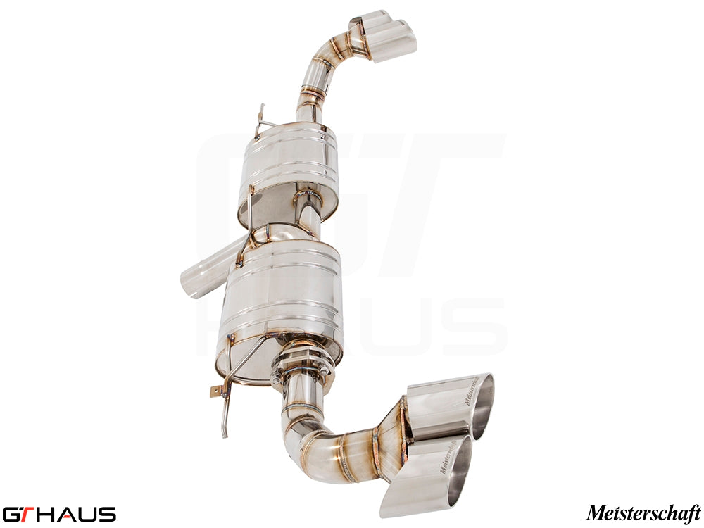 Premium performance exhaust system for BMW F15 X5 SAV 3.5i, featuring stainless steel construction and dual tips.