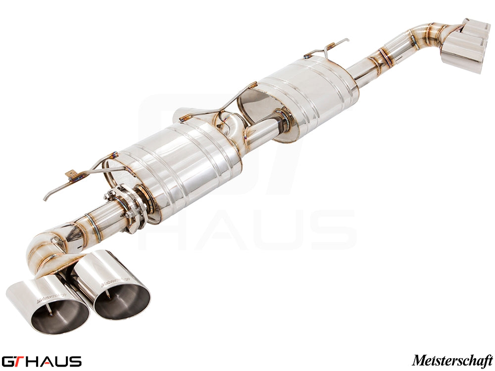 Premium performance exhaust system for BMW F15 X5 SAV 3.5i, featuring stainless steel construction and dual tips.