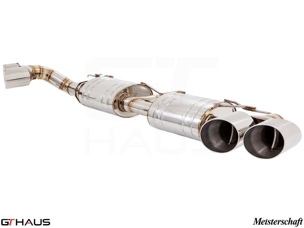 Premium performance exhaust system for BMW F15 X5 SAV 3.5i, featuring stainless steel construction and dual tips.