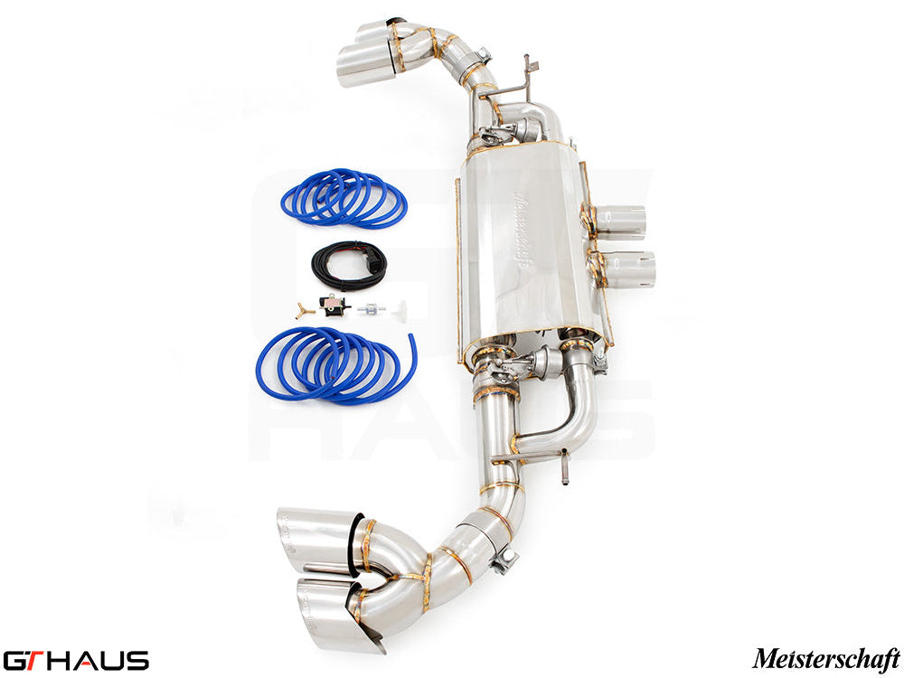 Premium performance exhaust system for BMW F16 X6 SAV 5.0i, featuring stainless steel construction and electronic valve control.