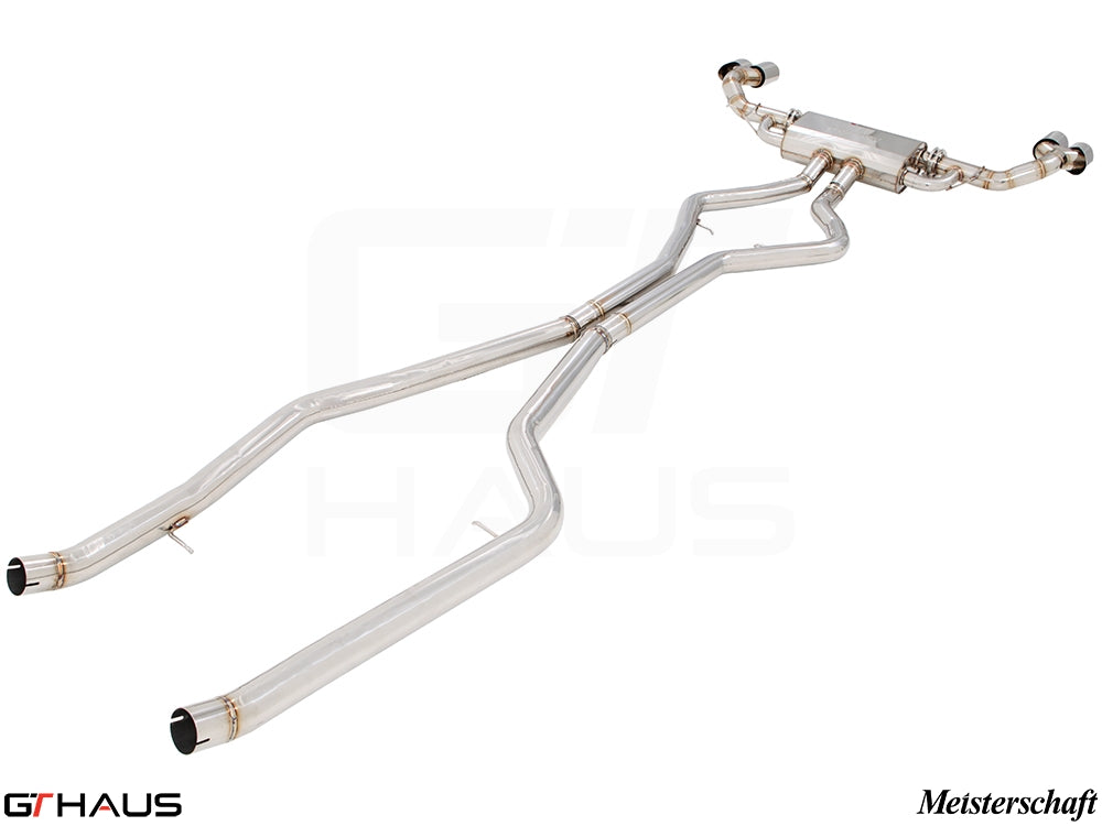 Premium performance exhaust system for BMW F16 X6 SAV 5.0i, featuring T304 stainless steel and optimized flow design.