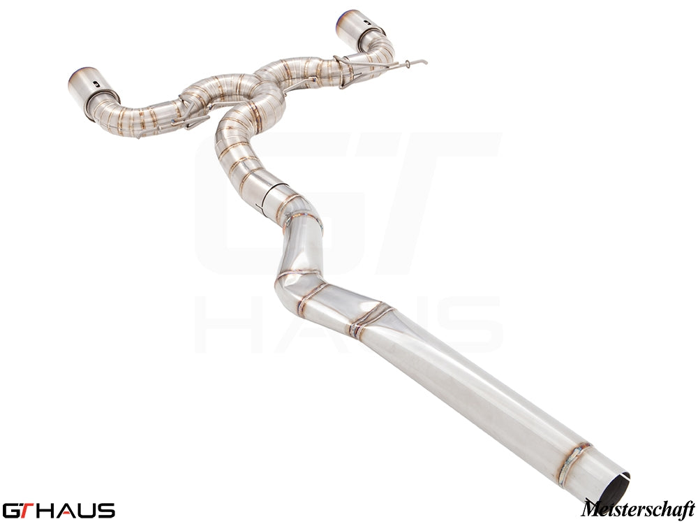 Premium stainless steel exhaust system for BMW F22 235/240i (N55) I-6 Turbo, enhancing performance and sound.
