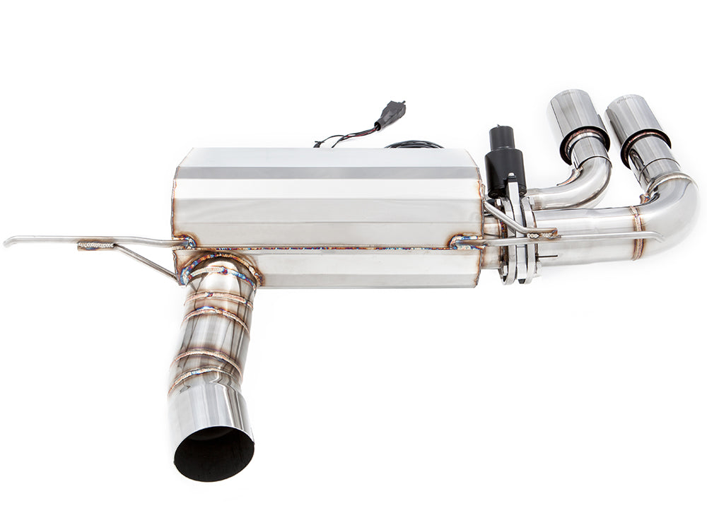 Premium performance exhaust system for BMW F30/F31/F34/F36 320i, 328i, 330i models, featuring stainless steel construction.