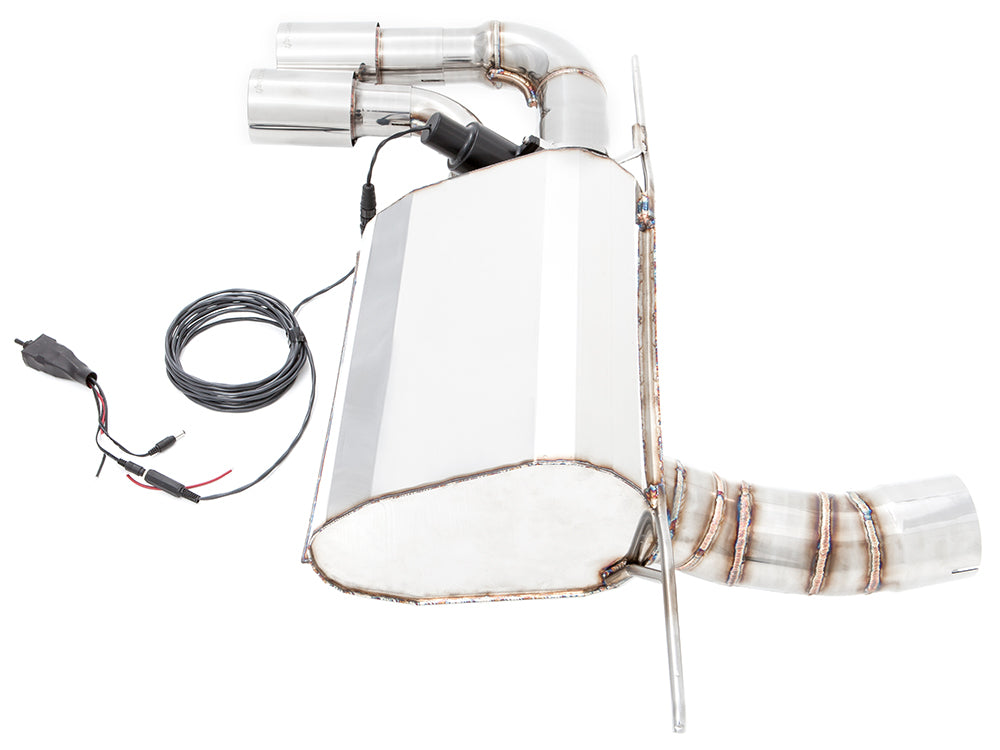 Premium performance exhaust system for BMW F30/F31/F34/F36 3 Series 320i, 328i, 330i/xi, featuring stainless steel construction.