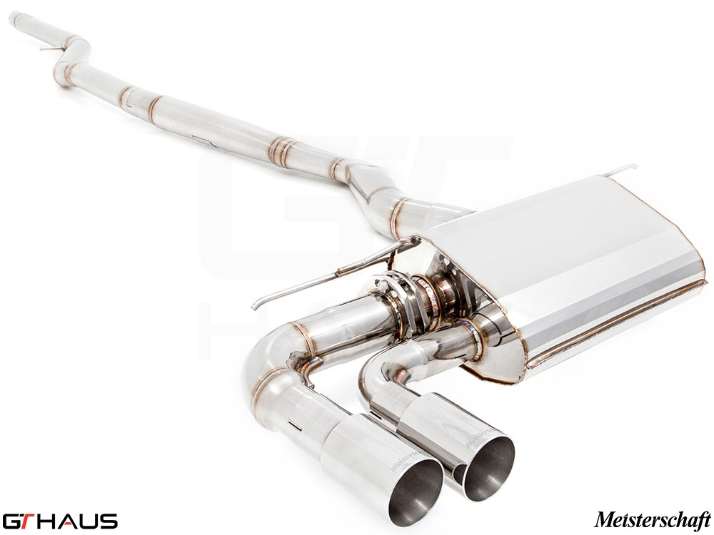 Premium performance exhaust system for BMW F30/F31/F34/F36 3 Series, enhancing sound and efficiency.