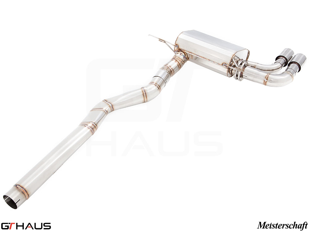 Premium stainless steel exhaust system for BMW F30/F31/F34/F36 320i, 328i, 330i models, enhancing performance and sound.