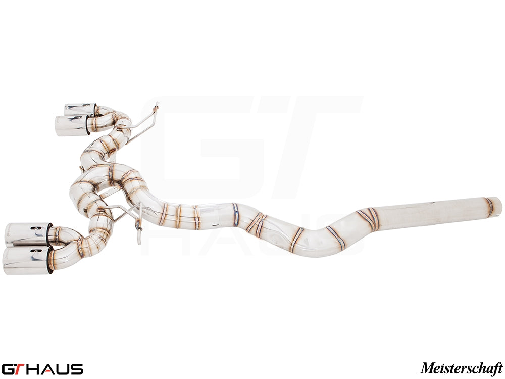 Premium performance exhaust system for BMW F30/F31/F34/F36 3 Series, enhancing sound and efficiency for 2012-2019 models.