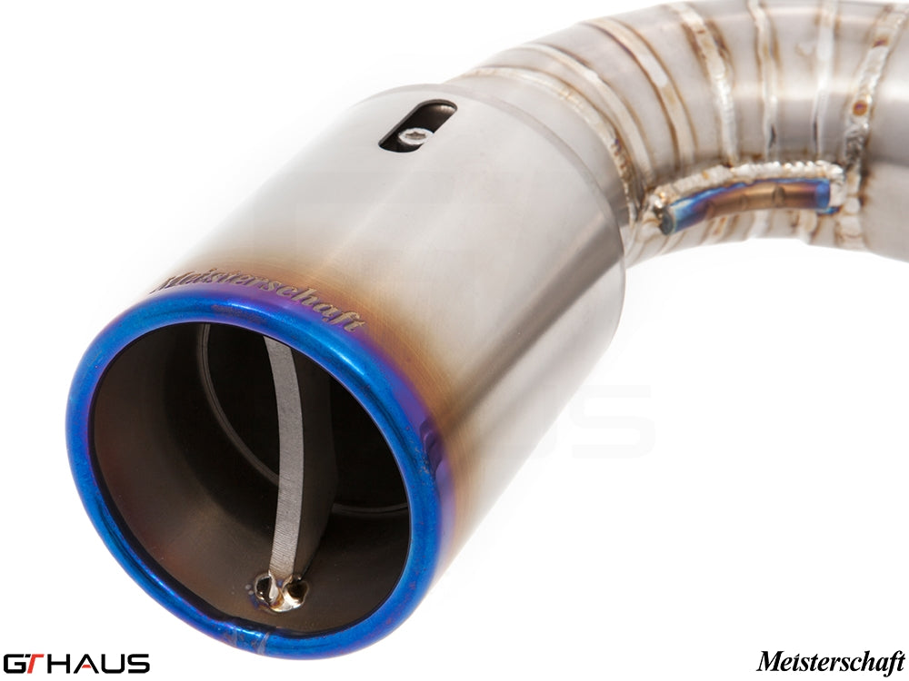 Premium exhaust tip for BMW F30/F31/F34/F36 335i/340i, showcasing high-quality stainless steel construction.