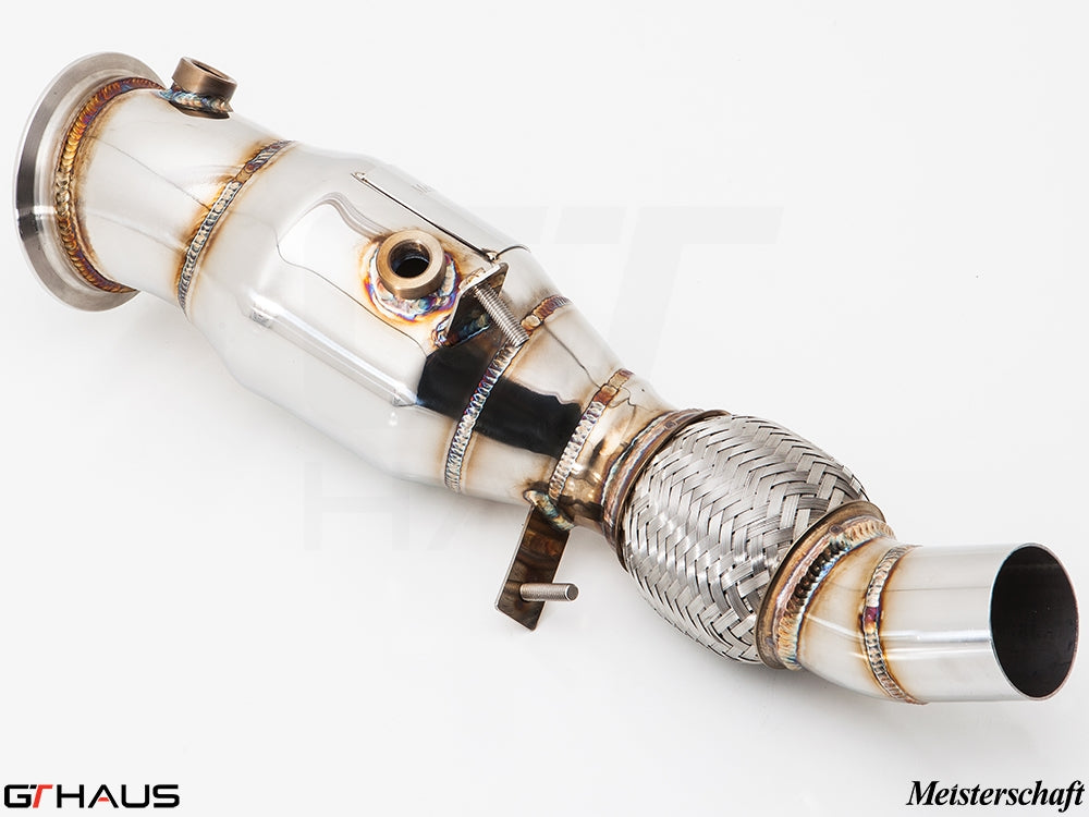 Premium down pipes for BMW F32/F33 4 Series with OBD2 and 400 CEL sport cats, enhancing performance and sound.