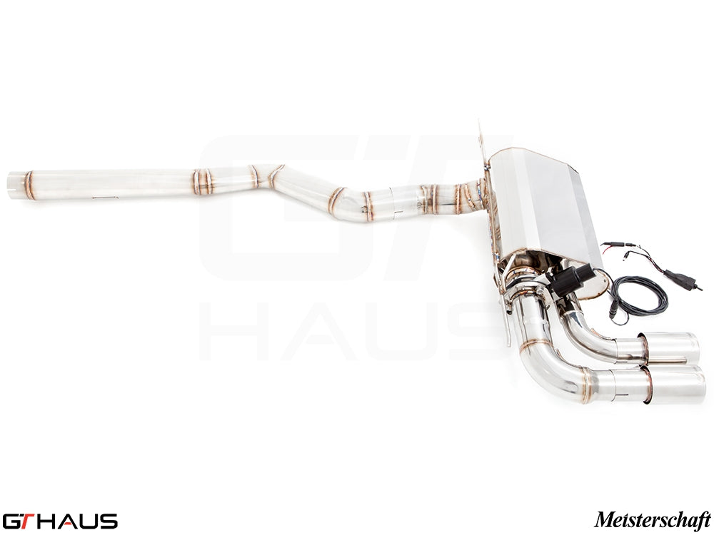 Premium performance exhaust system for BMW F32/F33 4 Series 428/430i, featuring stainless steel construction and electronic valve control.