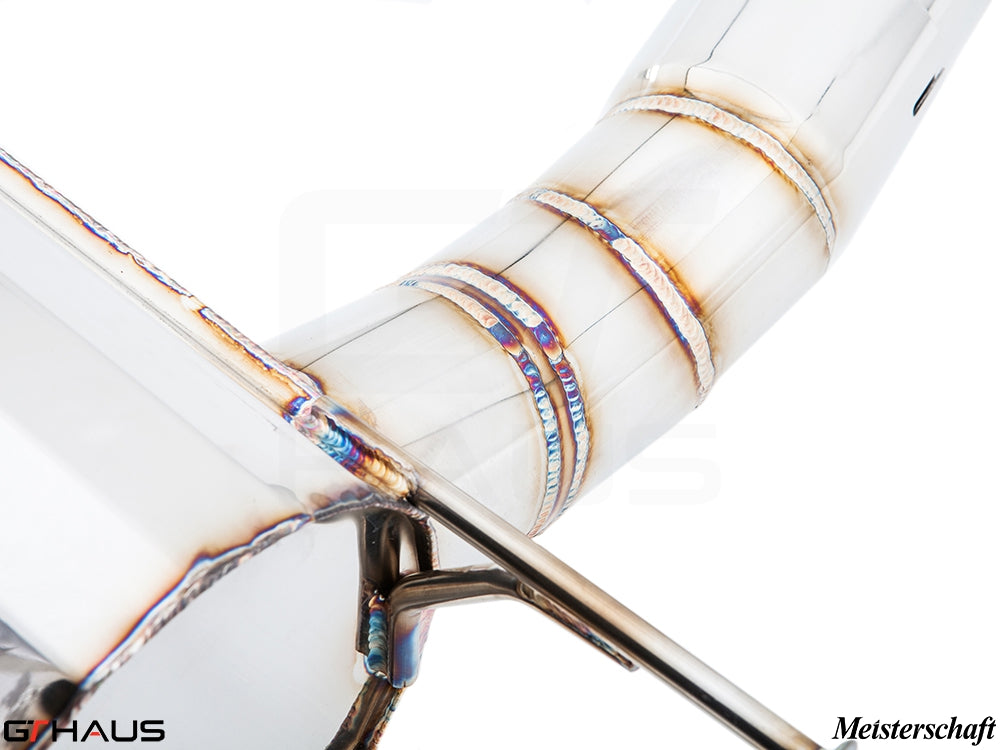 Premium Meisterschaft exhaust system for BMW F32/F33 4 Series 435/440i, showcasing high-quality stainless steel craftsmanship.