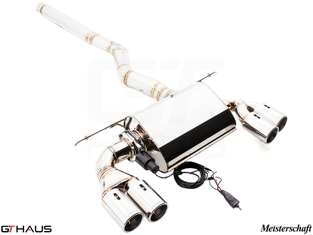 Premium exhaust system for BMW F32/F33 4 Series 435/440i, featuring electronic valve control and polished tips.