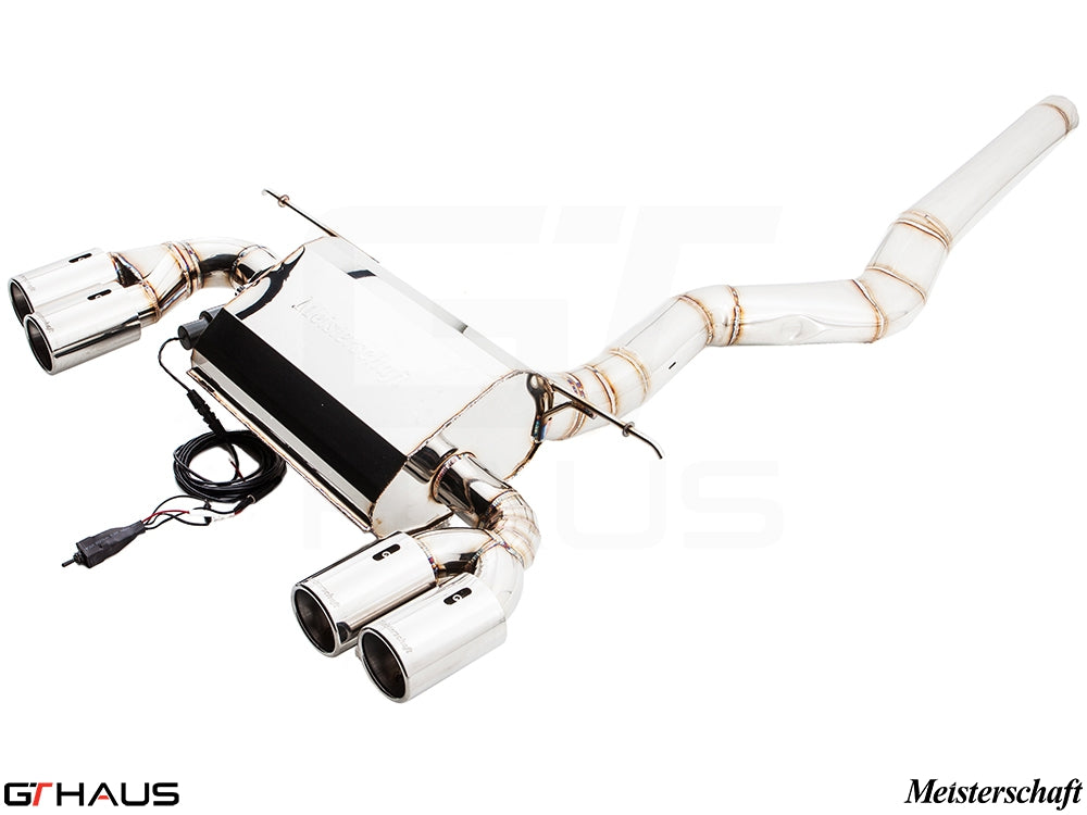 Premium exhaust system for BMW F32/F33 4 Series 435/440i, featuring quad tips and electronic valve control.