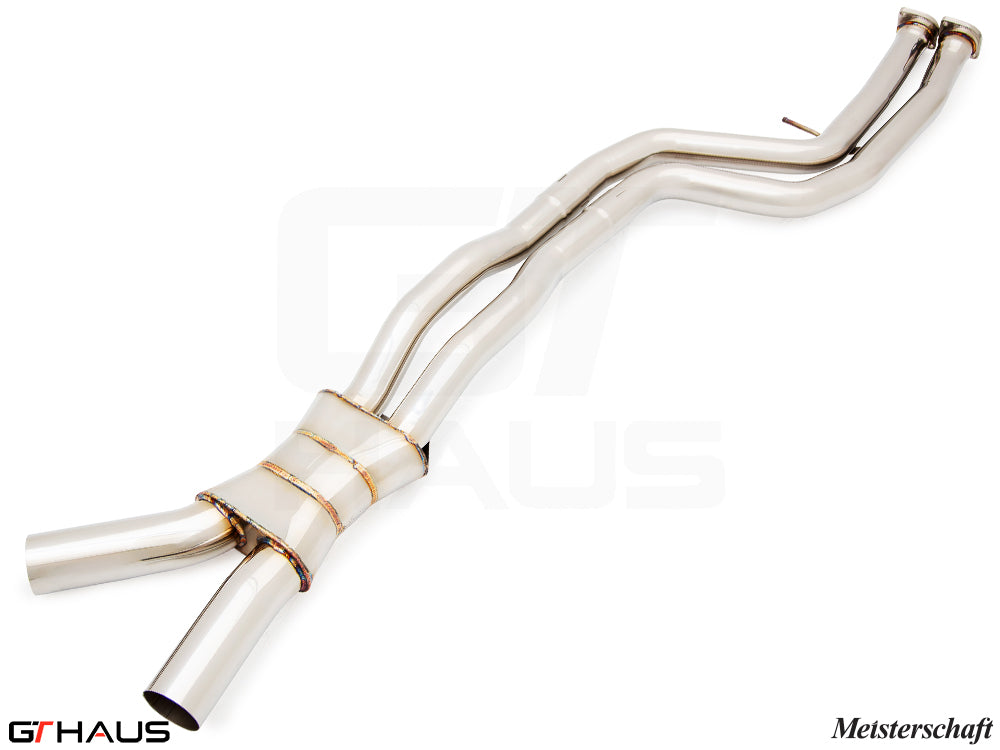 Premium dual LX pipes for BMW F80/82/83 (M3/M4) 2014-2020, featuring 65mm piping and Velocity box for enhanced performance.