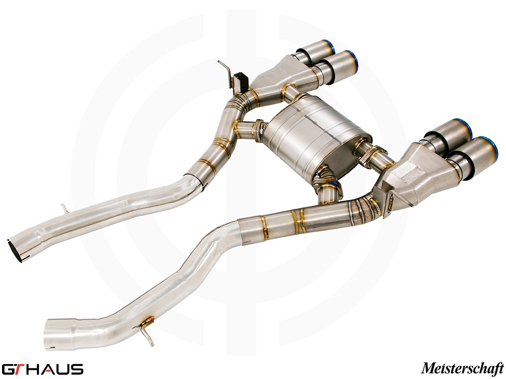 Premium exhaust system for BMW F80/82/83 M3/M4, featuring stainless steel construction and enhanced performance.