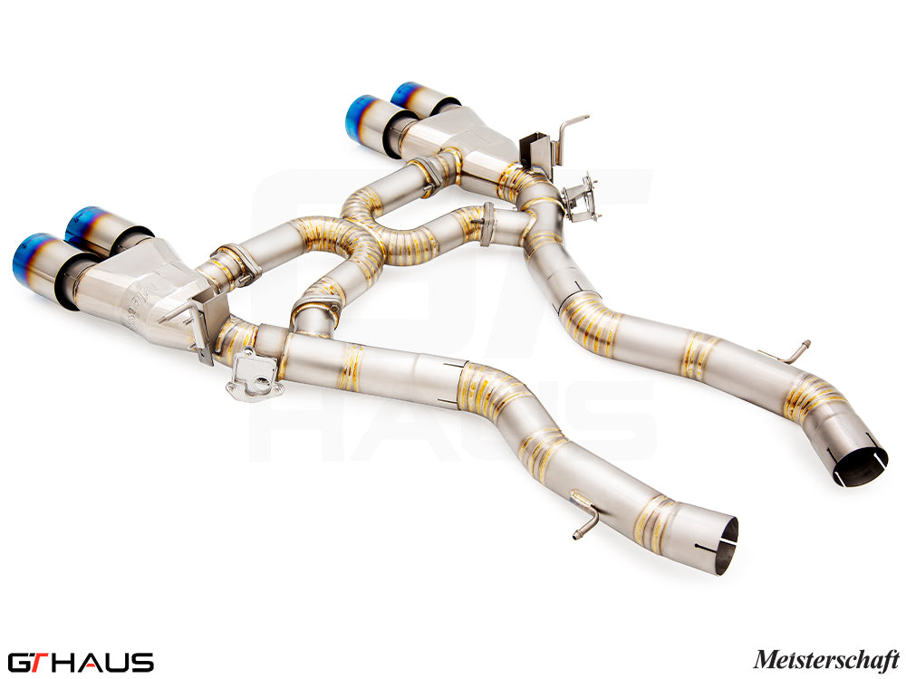 Premium performance exhaust system for BMW F87 M2, M2 Competition, and M2 CS Coupe, featuring stainless steel construction.