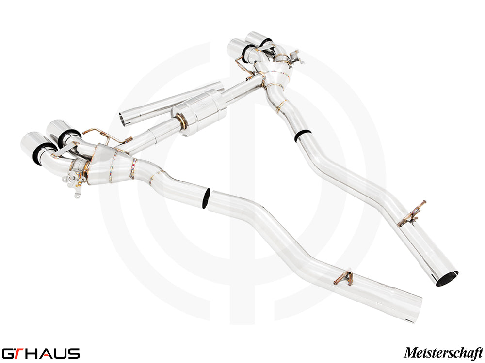 Premium exhaust system for BMW F95 X5M/X5M Comp LCI, featuring stainless steel construction and enhanced performance.