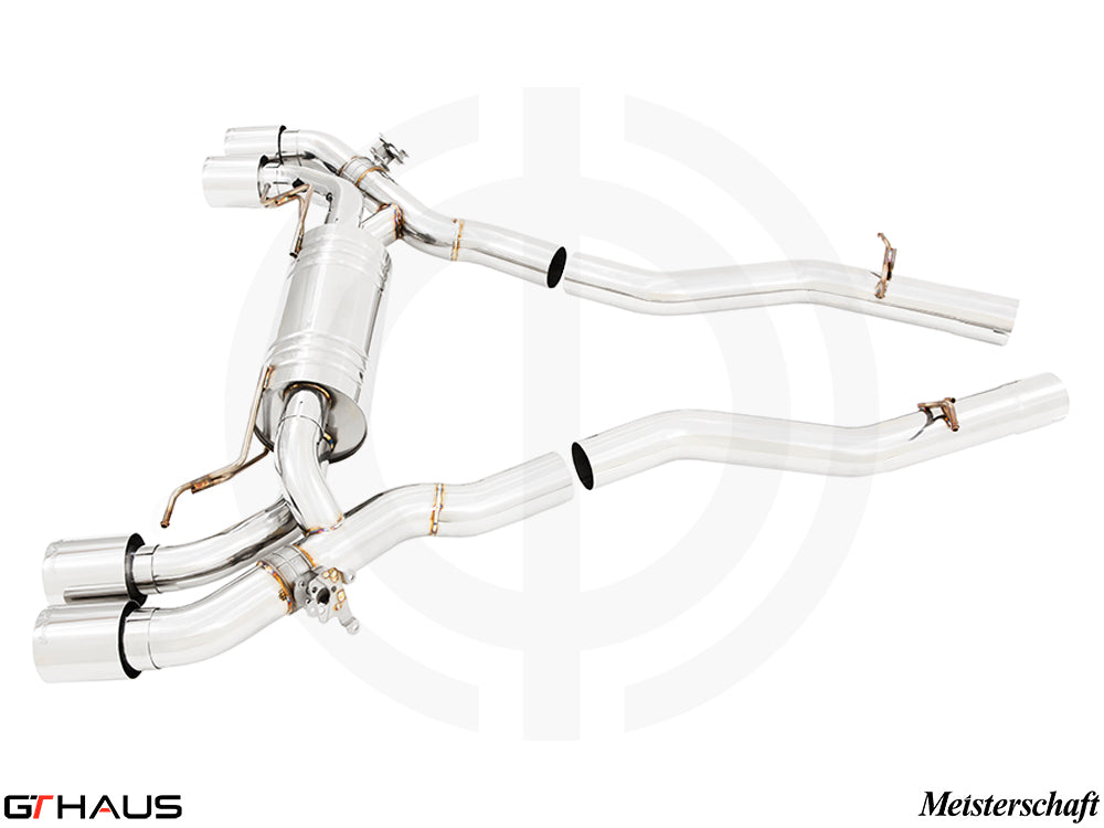 Premium exhaust system for 2024+ BMW F96 X6M/X6M Comp, featuring stainless steel construction and enhanced performance.