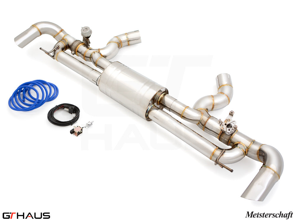 Premium Meisterschaft exhaust system for BMW G06 X6 LCI SAV 40ix (B58C) featuring stainless steel construction and electronic valve control.