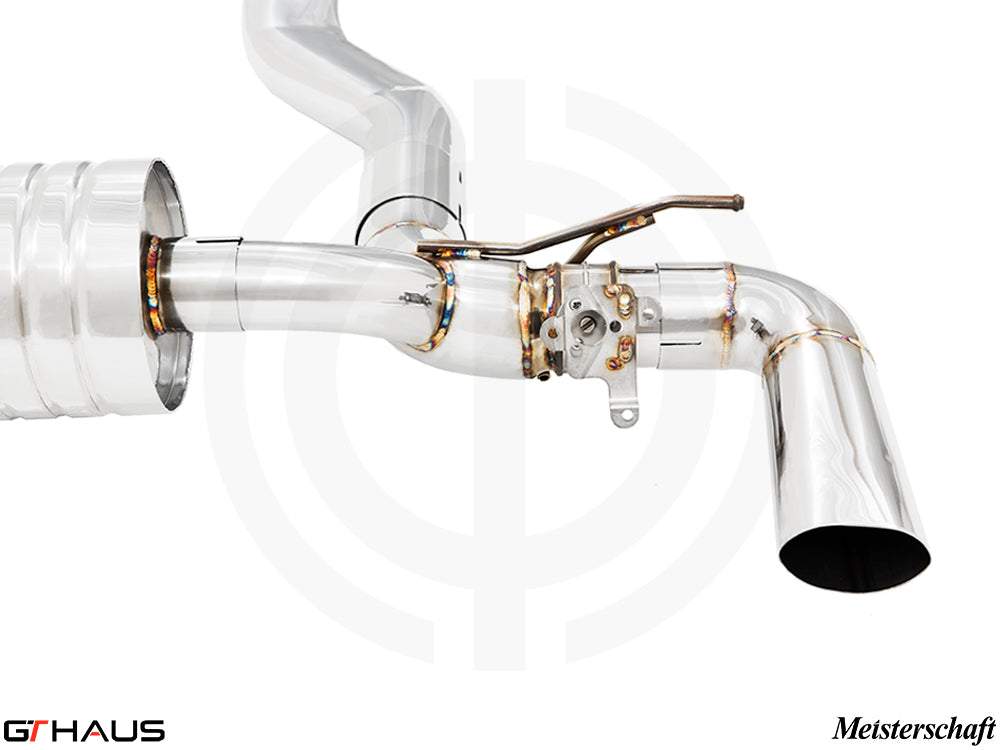 Premium exhaust system for BMW G11/G12 740i I-6 (B58) featuring stainless steel construction and electronic valve control.