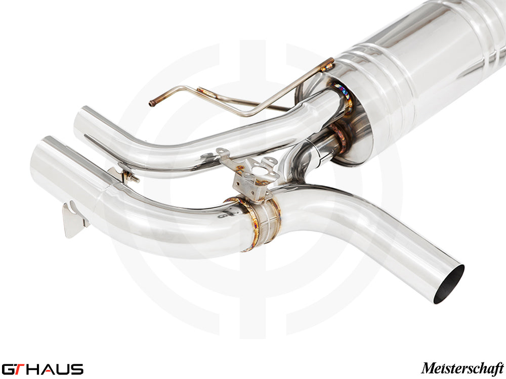 Premium exhaust system for BMW G11/G12 7 Series 760i Bi-turbo V12, featuring stainless steel construction and electronic valve control.