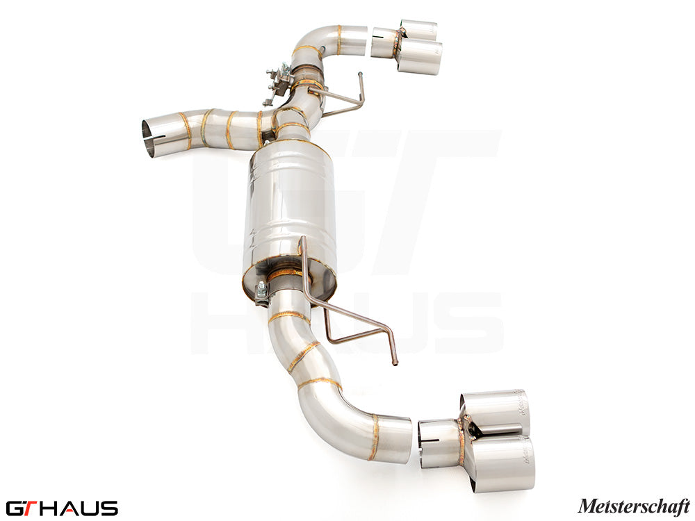Premium performance exhaust system for BMW G20 3 Series 320i/330i/xi I-4 (B48) featuring stainless steel construction.