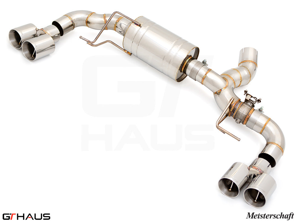 Premium exhaust system for BMW G20 3 Series 320i/330i/xi I-4 (B48) featuring stainless steel construction and dual tips.