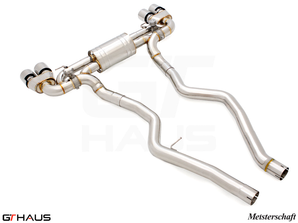 Premium performance exhaust system for BMW G20 3 Series 340i/xi/M340i LCI I-6 (B58) featuring stainless steel construction.