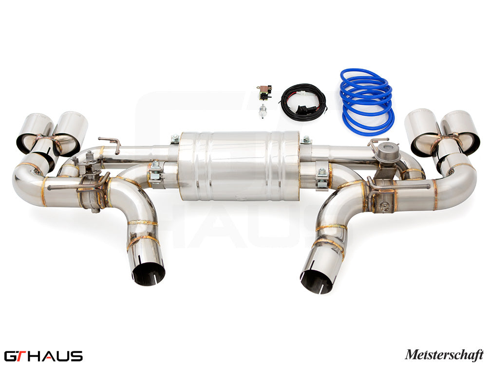 Premium performance exhaust system for BMW G29 Z4 Series sDrive M40i, featuring stainless steel construction and electronic valve control.