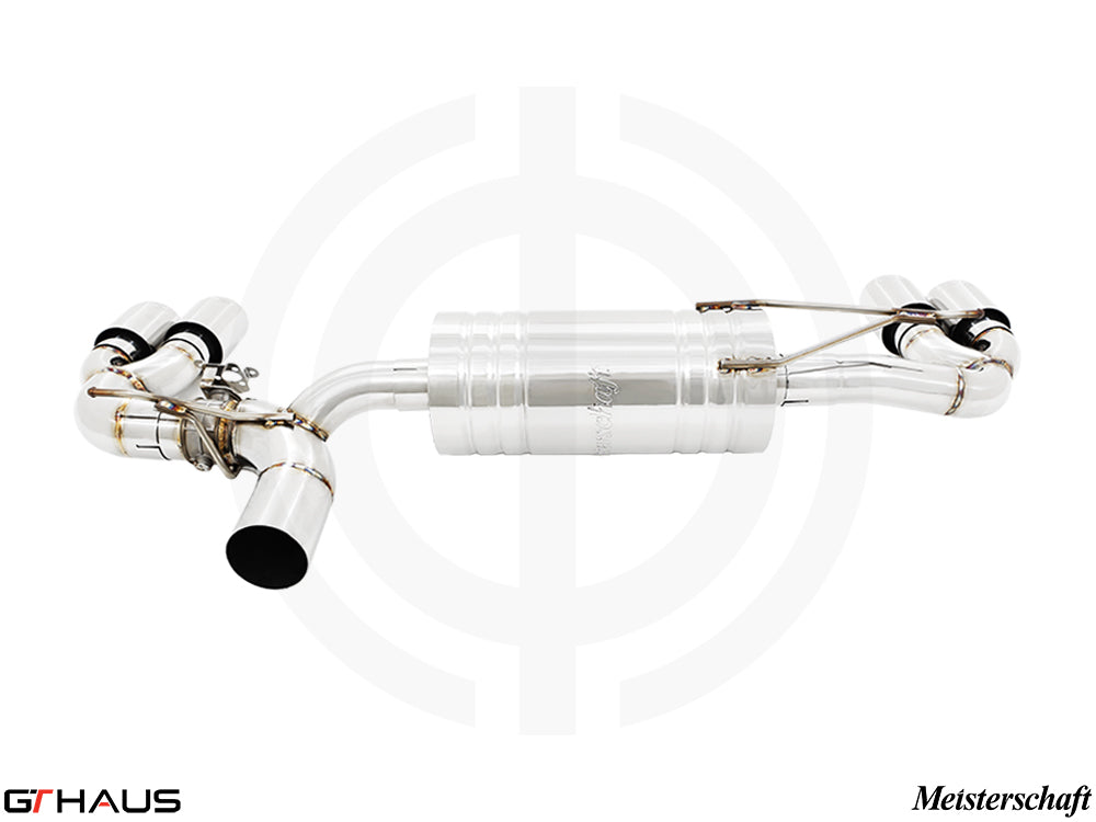 Premium stainless steel exhaust system for BMW G30/G31 5 Series 520i/530i/xi I-4, featuring enhanced performance and sound.