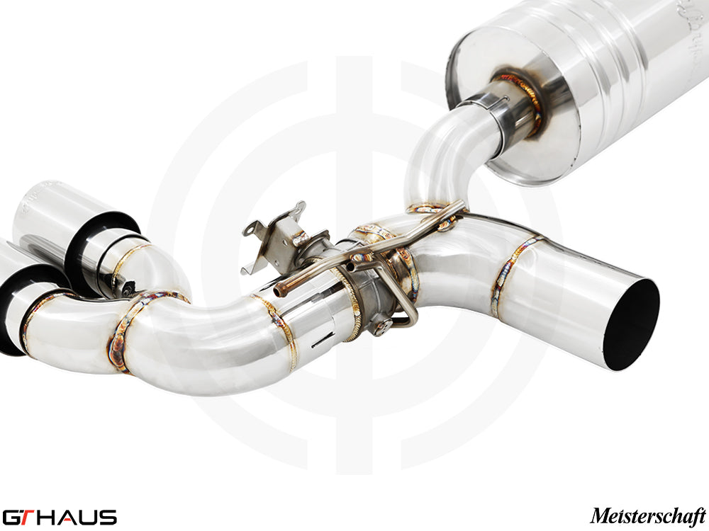 Premium exhaust system for BMW G30/G31 5 Series 520i/530i/xi I-4, featuring stainless steel construction and electronic valve control.