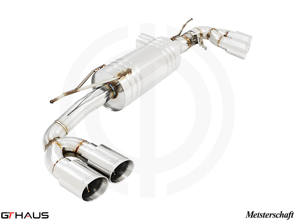 Premium exhaust system for BMW G30/G31 5 Series 520i/530i/xi I-4 (B48) 2021-2023, featuring stainless steel construction and dual tips.