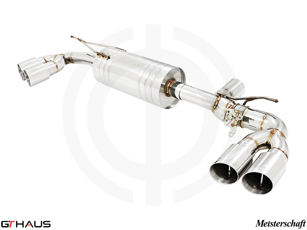 Premium exhaust system for BMW G30/G31 540i/xi featuring stainless steel construction and dual tips.