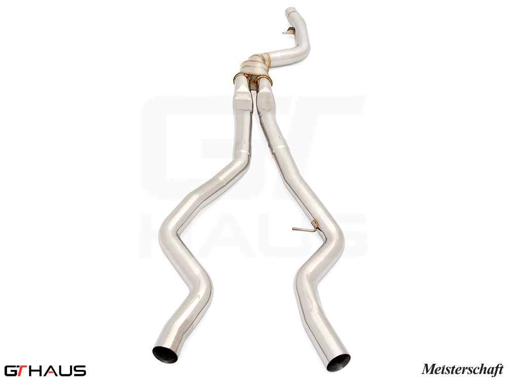 Cat-back LSR mid resonator delete pipe for BMW G42 240i/xi/M240i 2023+, designed for enhanced exhaust performance.