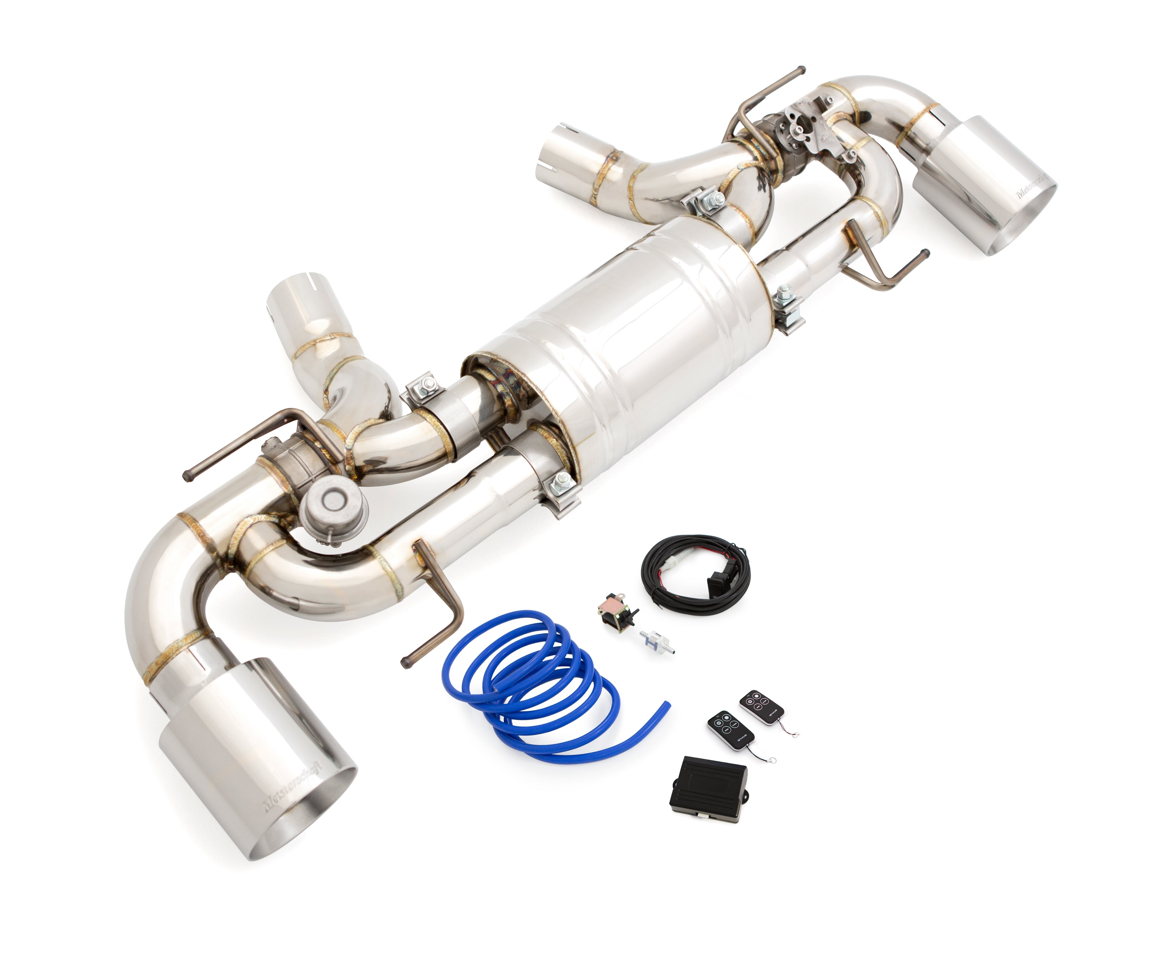 Premium performance exhaust system for BMW G42 2 Series 240i/xi/M240i I-6 B58, featuring stainless steel construction and electronic valve control.