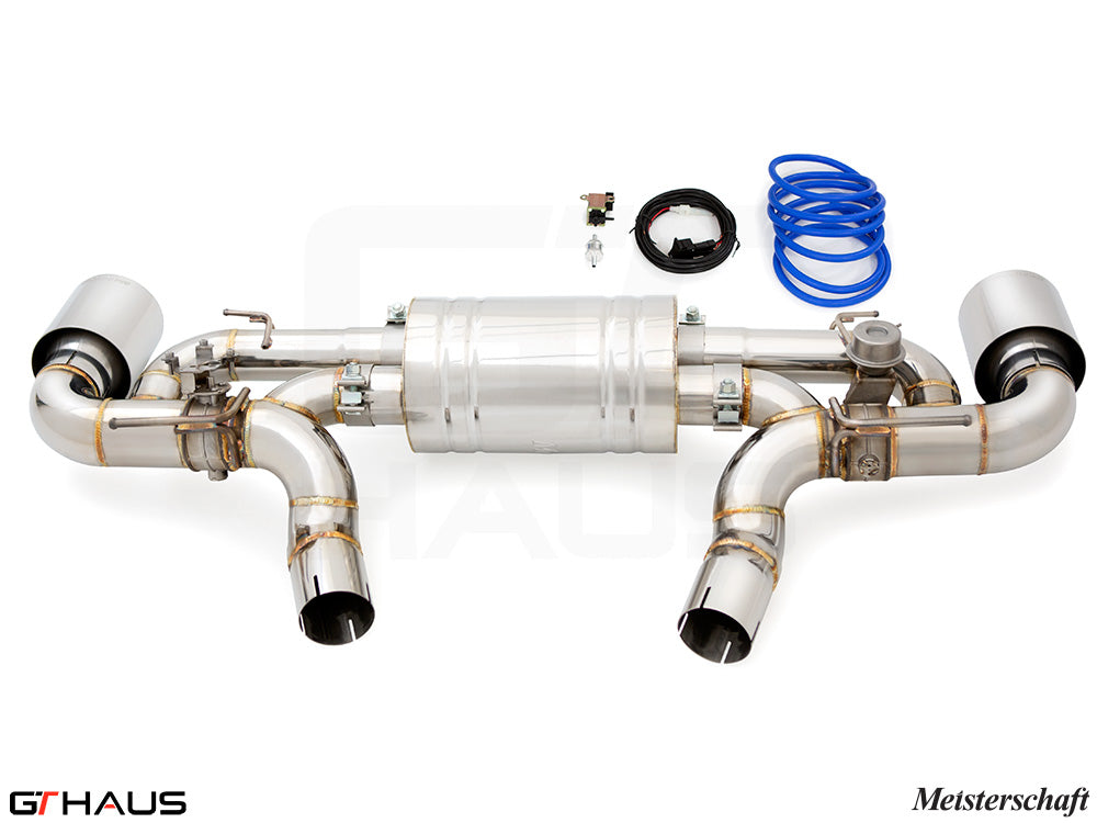 Premium Meisterschaft exhaust system for BMW G42 2 Series 240i/xi/M240i I-6 (B58) with stainless steel construction.